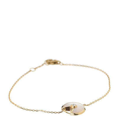 Cartier 18K Yellow Gold Diamond Mother of Pearl Amulette de Cartier Bracelet 1 of 6