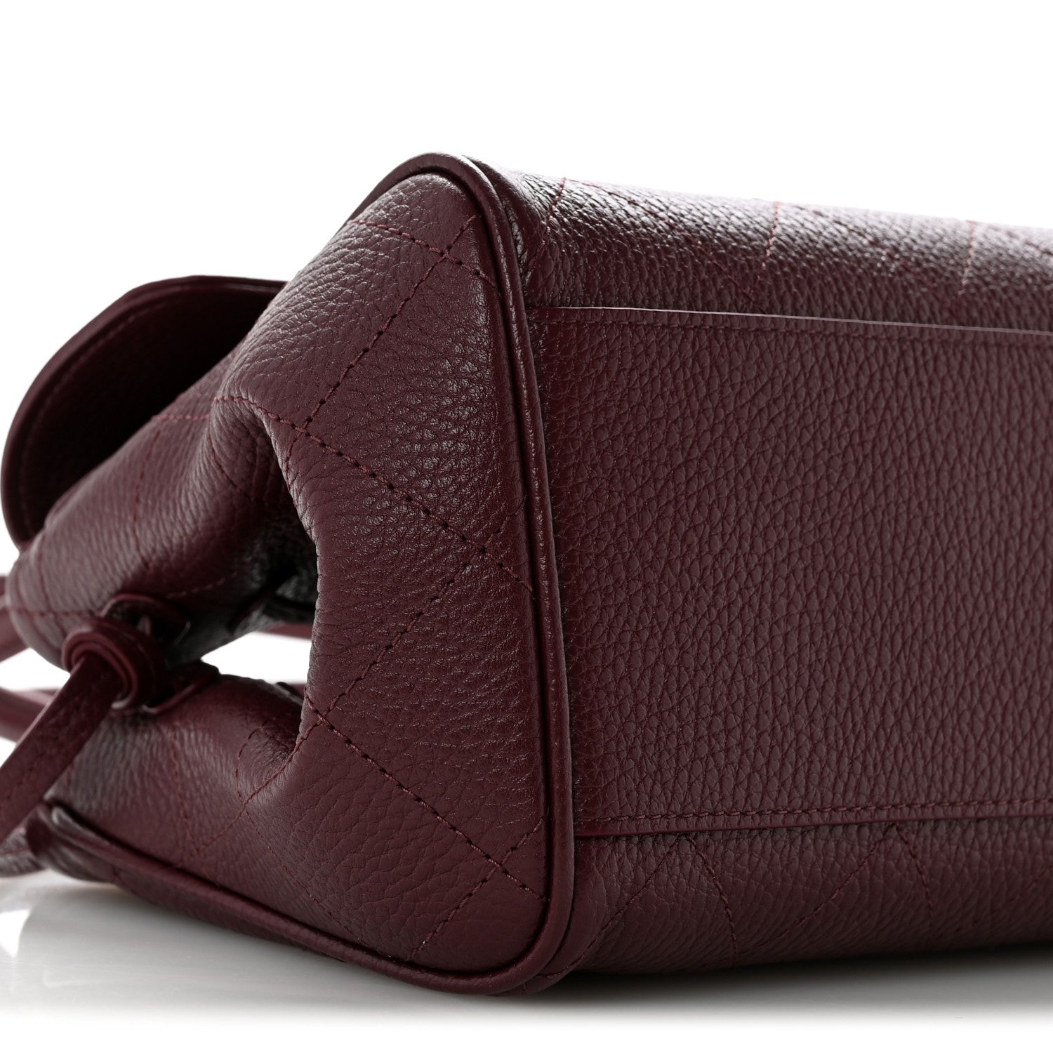 Chanel Grained Calfskin Stitched Urban Essentials Small Shopping Bag Burgundy 8 of 9