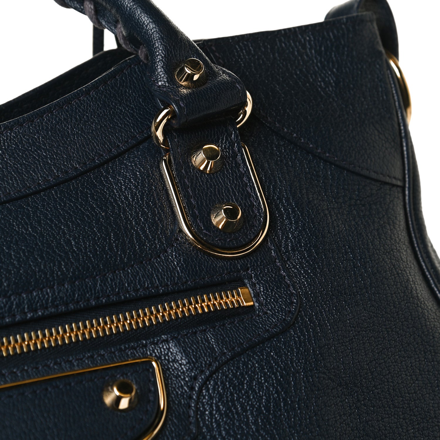 Balenciaga Chevre Gold Metallic Edge Hardware Velo Bleu Nuit Dark Sea 12 of 13