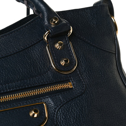 Balenciaga Chevre Gold Metallic Edge Hardware Velo Bleu Nuit Dark Sea 12 of 13