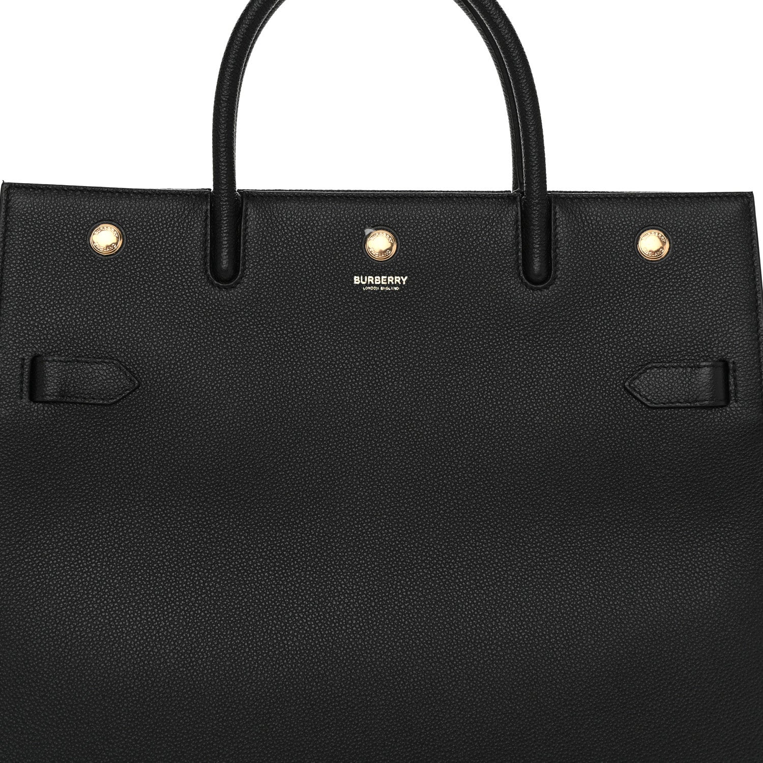 Burberry Grainy Calfskin Large Title Tote Black 7 of 9