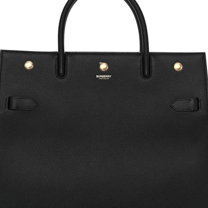 Burberry Grainy Calfskin Large Title Tote Black 7 of 9
