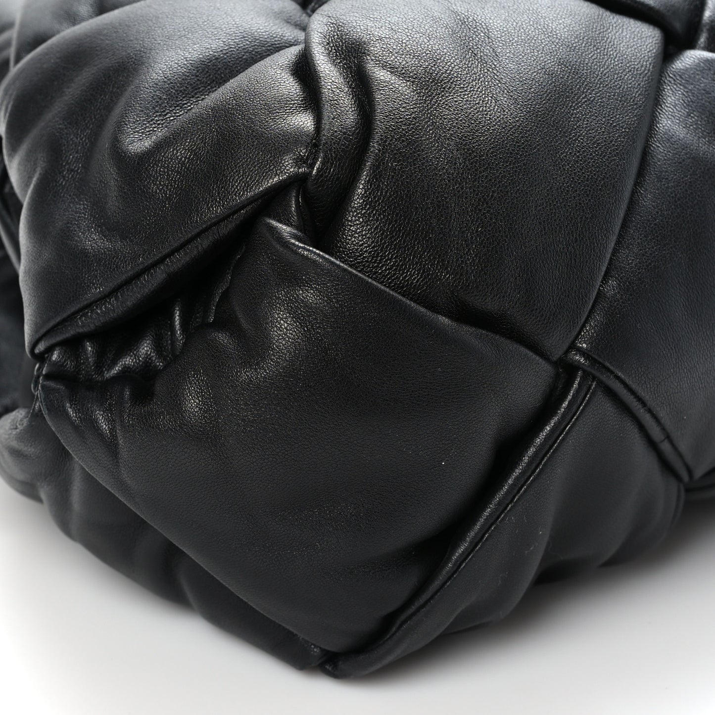 Nappa Intrecciato Maxi Padded Lock Large Shoulder Bag Black