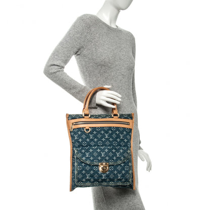 Louis Vuitton Monogram Denim Sac Plat Blue 2 of 7