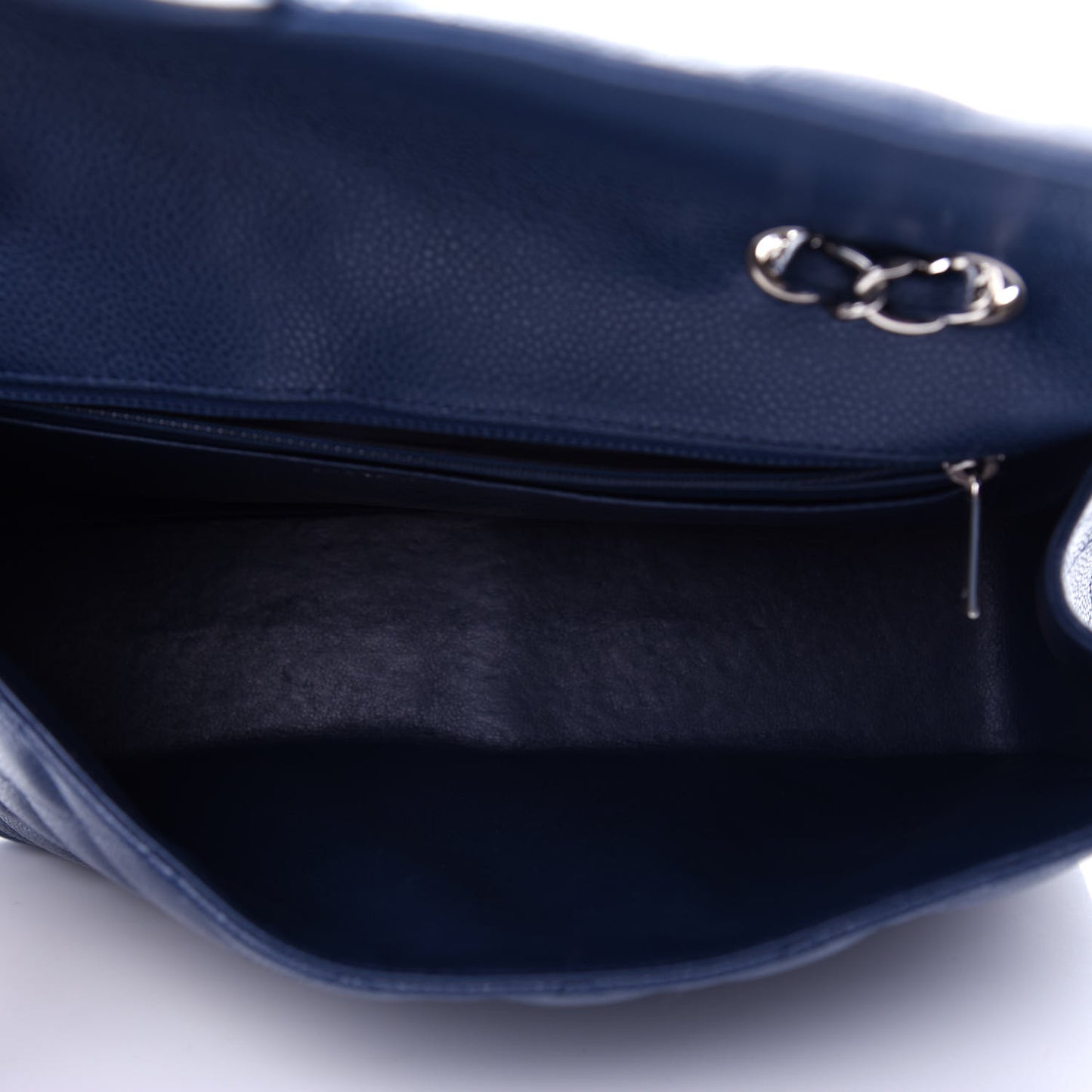 Caviar Quilted Jumbo Single Flap Navy