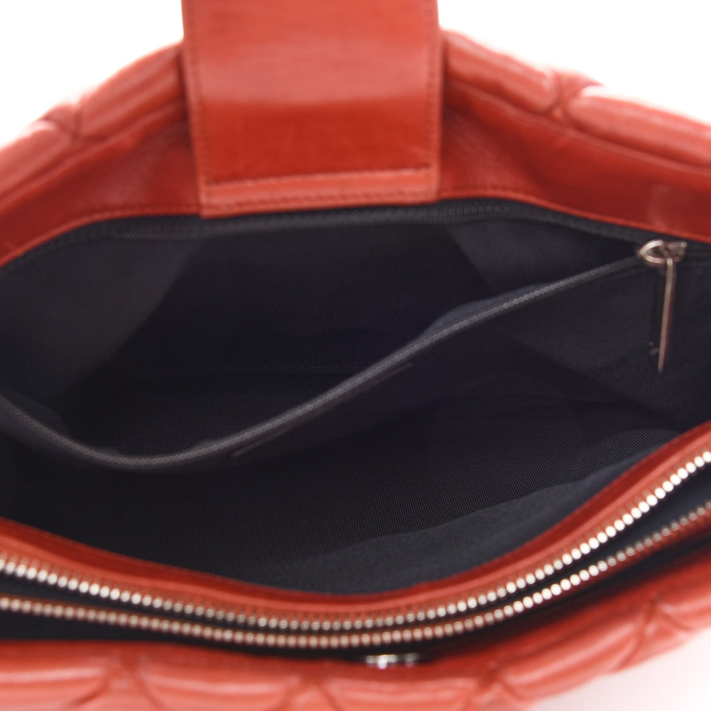 Lambskin Quilted Small New Bubble Quilt Tote Red