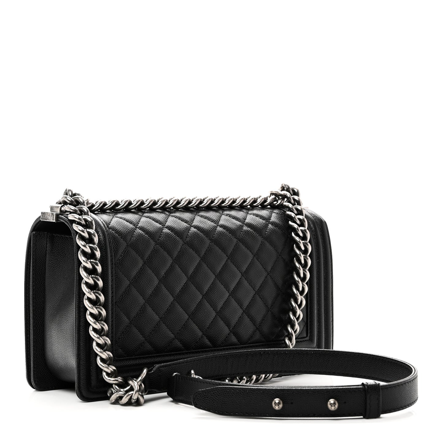 Caviar Quilted Medium Boy Flap Black