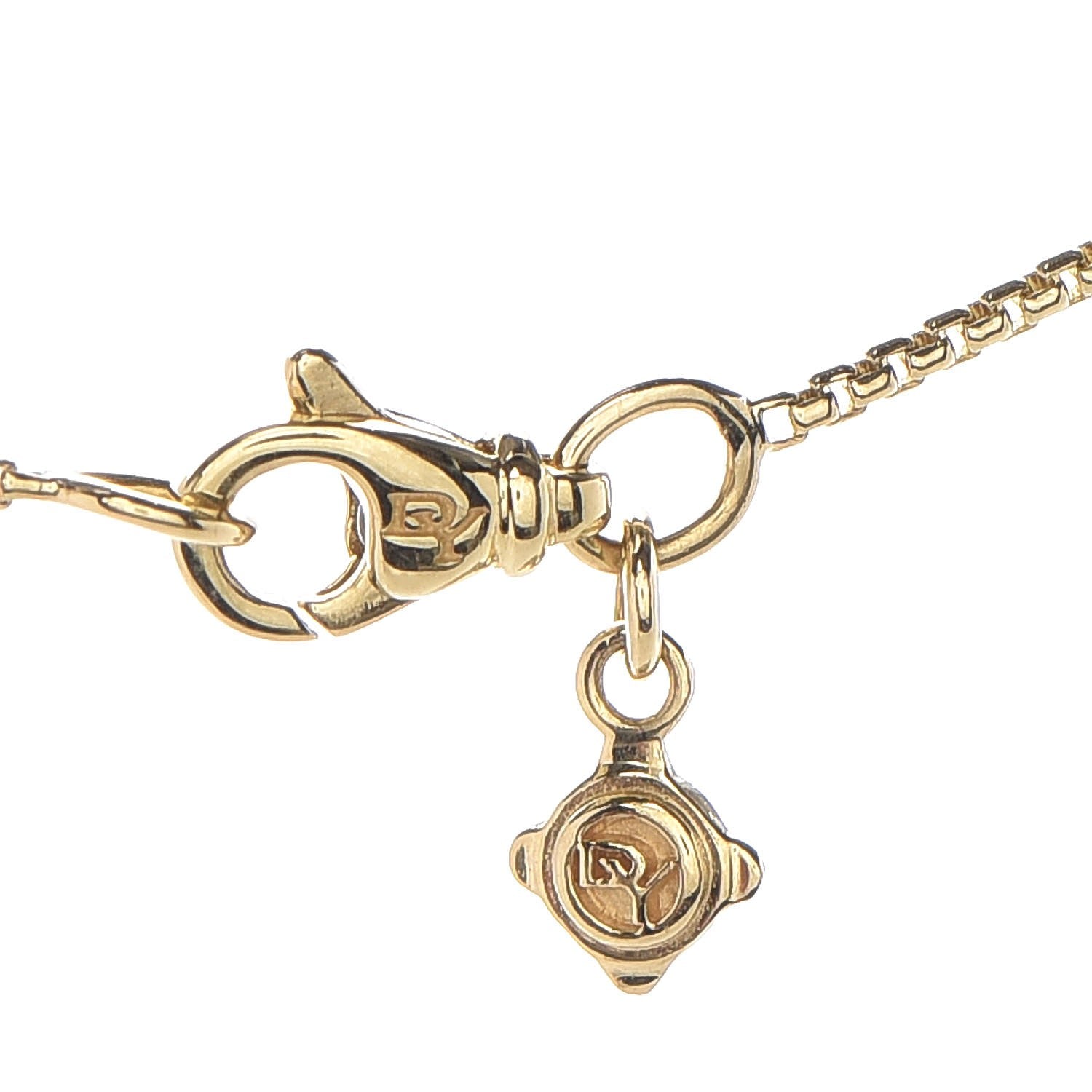 David Yurman 18K Yellow Gold Diamond 7mm Infinity Pendant Necklace 5 of 7