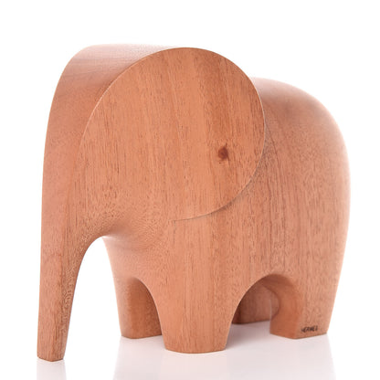Hermes Mahogany Wood Elephant Lao Paperweight Naturel 4 of 13