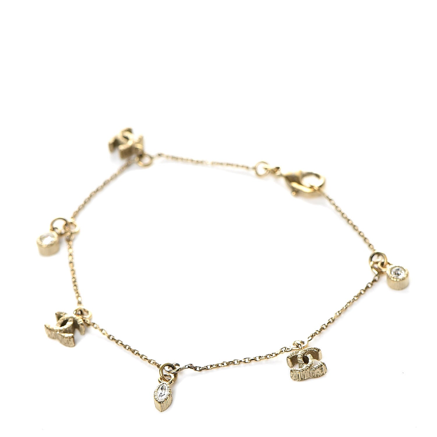 Chanel CC Logo Charms Bracelet Gold 1 of 4