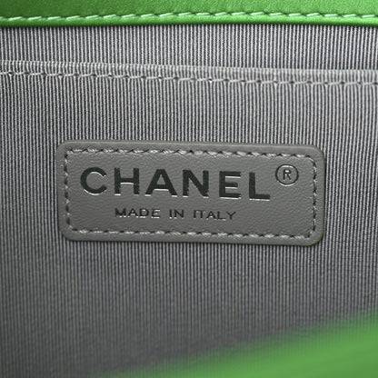 Chanel Metallic Calfskin Quilted Medium Boy Flap Green 6 of 10