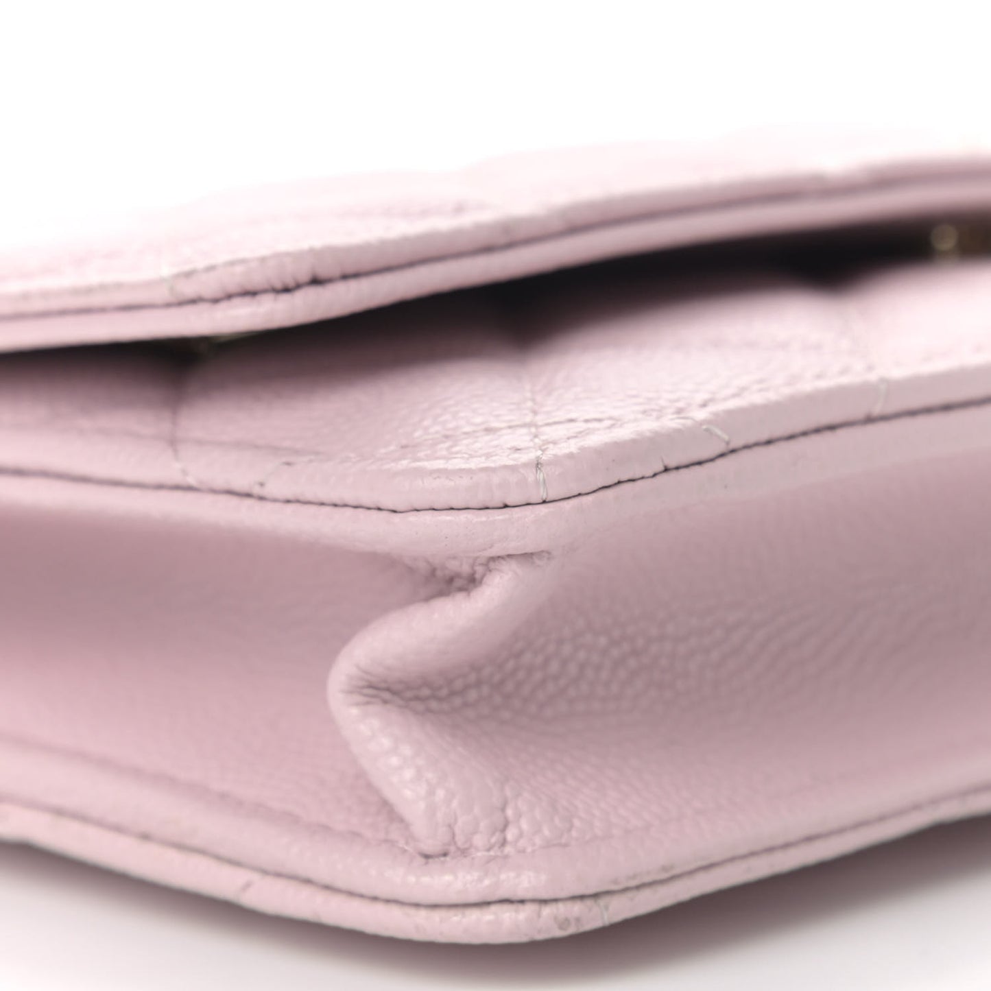 Caviar Quilted Wallet On Chain WOC Light Pink