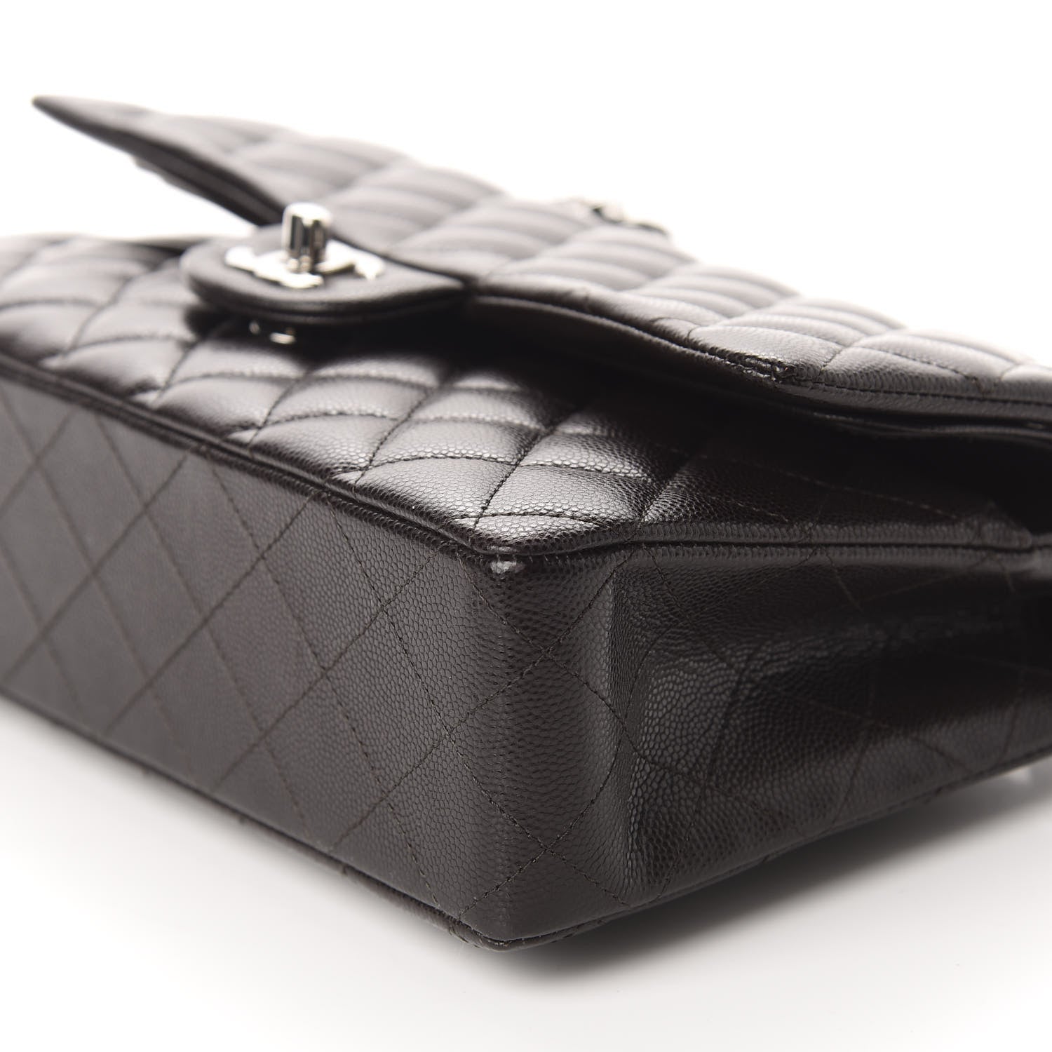 Chanel Caviar Quilted Medium Double Flap Brown 7 of 10