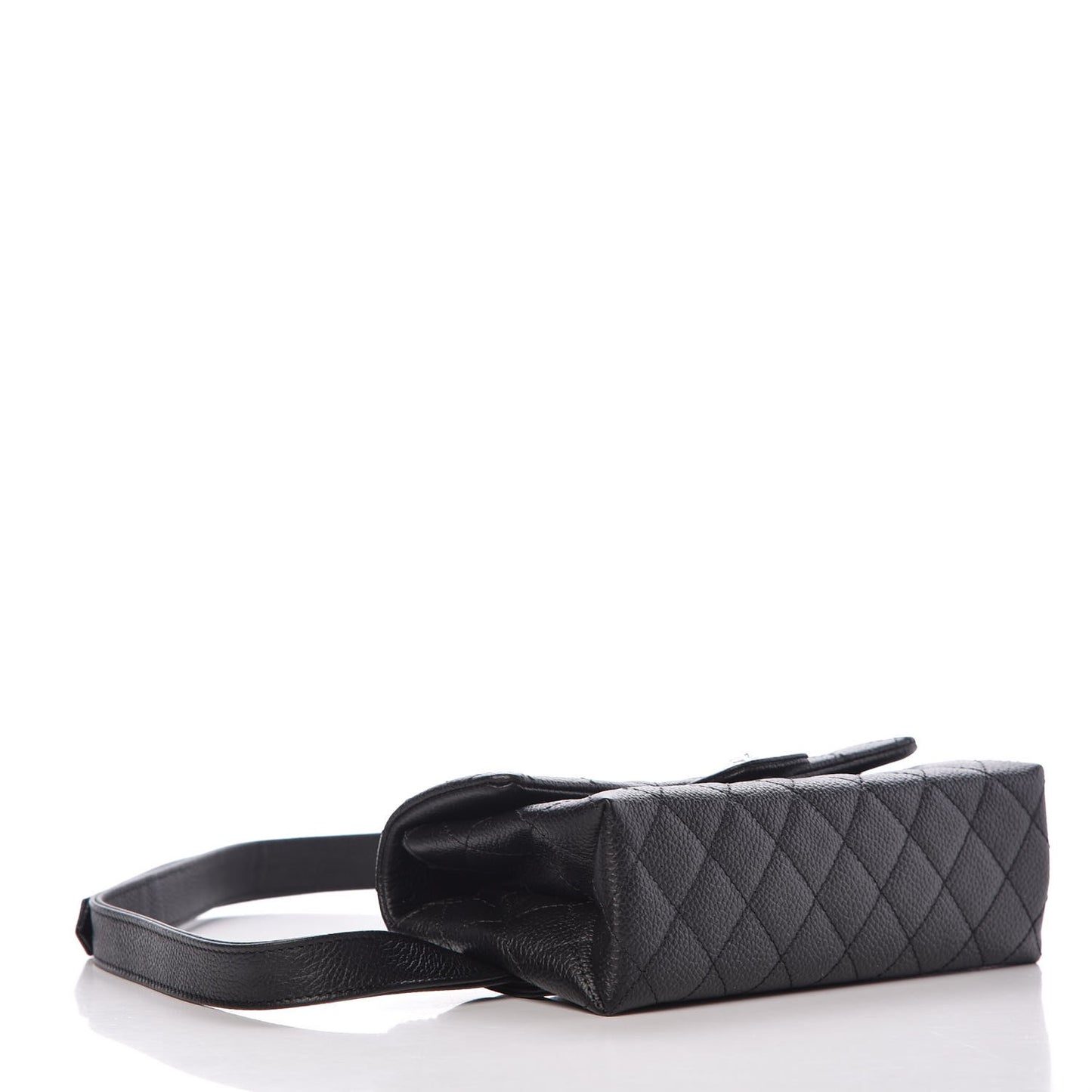Grained Calfskin Quilted 2.55 Reissue Flap Belt Bag Clutch Black
