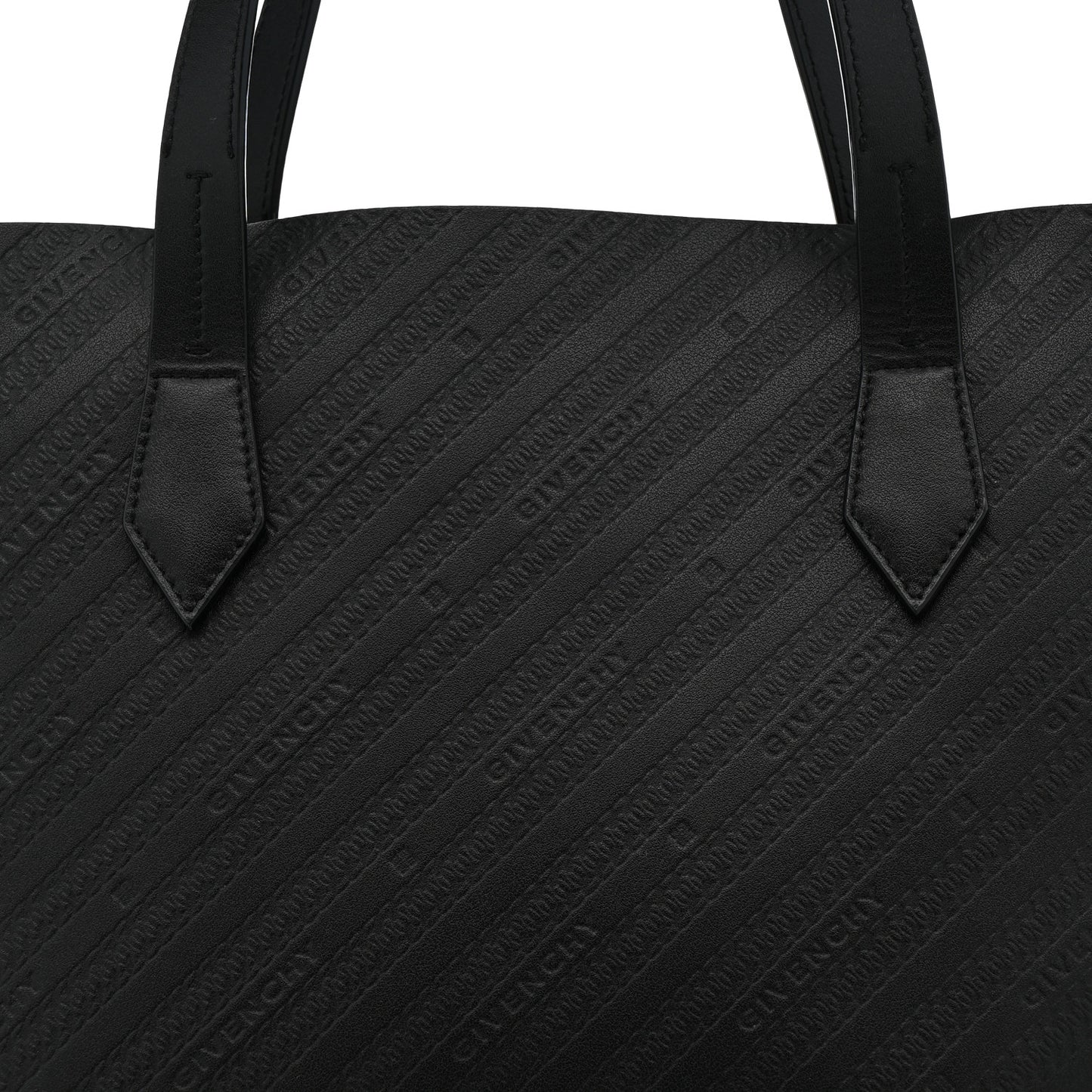 Calfskin Chain Embossed Medium Bond Shopper Tote Black