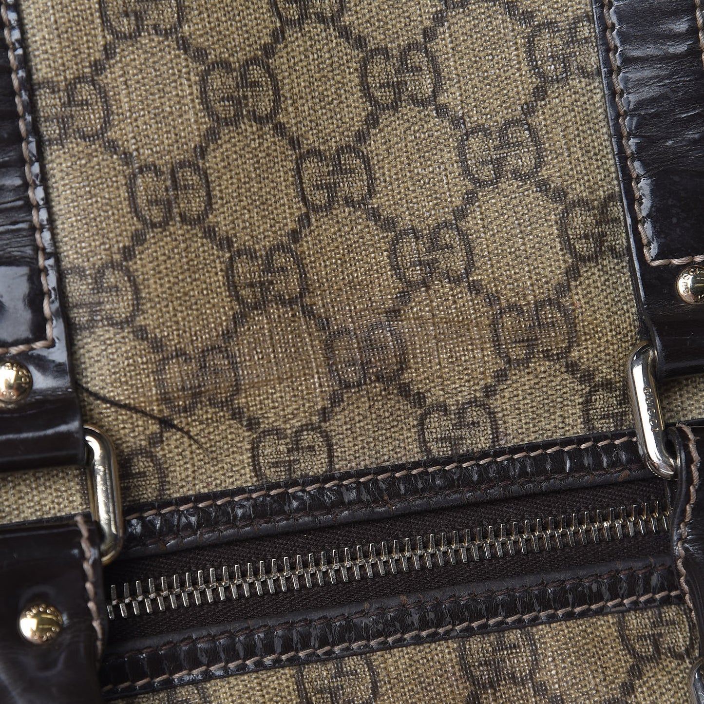 GG Plus Monogram Medium Joy Boston Dark Brown