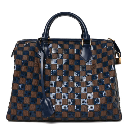 Louis Vuitton Damier Paillettes Speedy 30 Blue 1 of 9