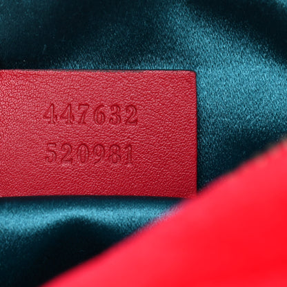 Gucci Velvet Matelasse Small GG Marmont Chain Shoulder Bag Hibiscus Red 7 of 8