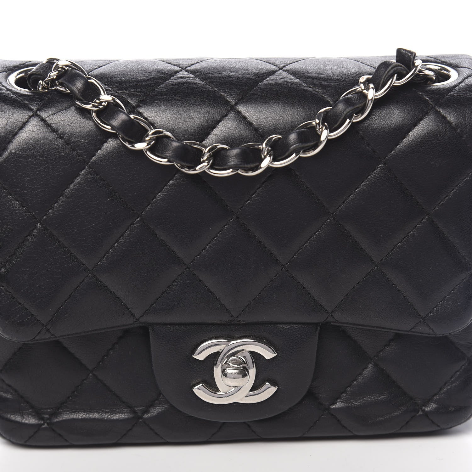 Chanel Lambskin Quilted Mini Square Flap Black 11 of 11