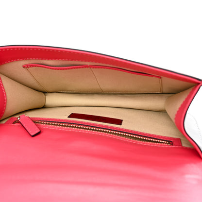 Valentino Garavani Vitello Medium Glam Lock Rockstud Flap Deep Rose Scarlet Grey Green 5 of 10