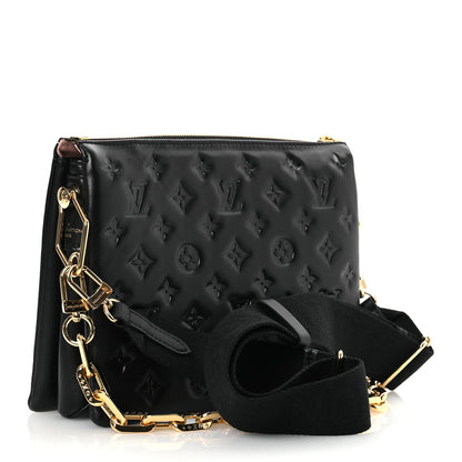 Louis Vuitton Lambskin Embossed Monogram Coussin PM Black 3 of 10