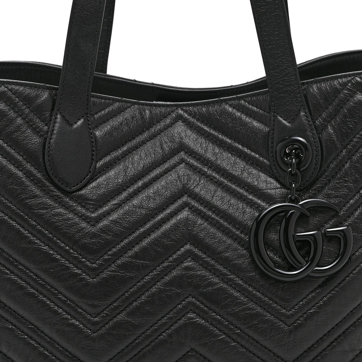 Soft Calfskin Matelasse Medium GG Marmont Tote Bag Black