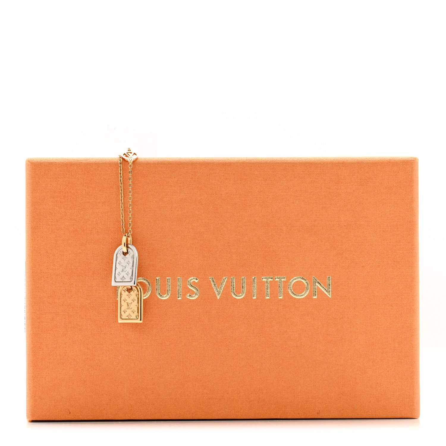 Louis Vuitton Nanogram Name Tag Necklace Gold Silver 9 of 9