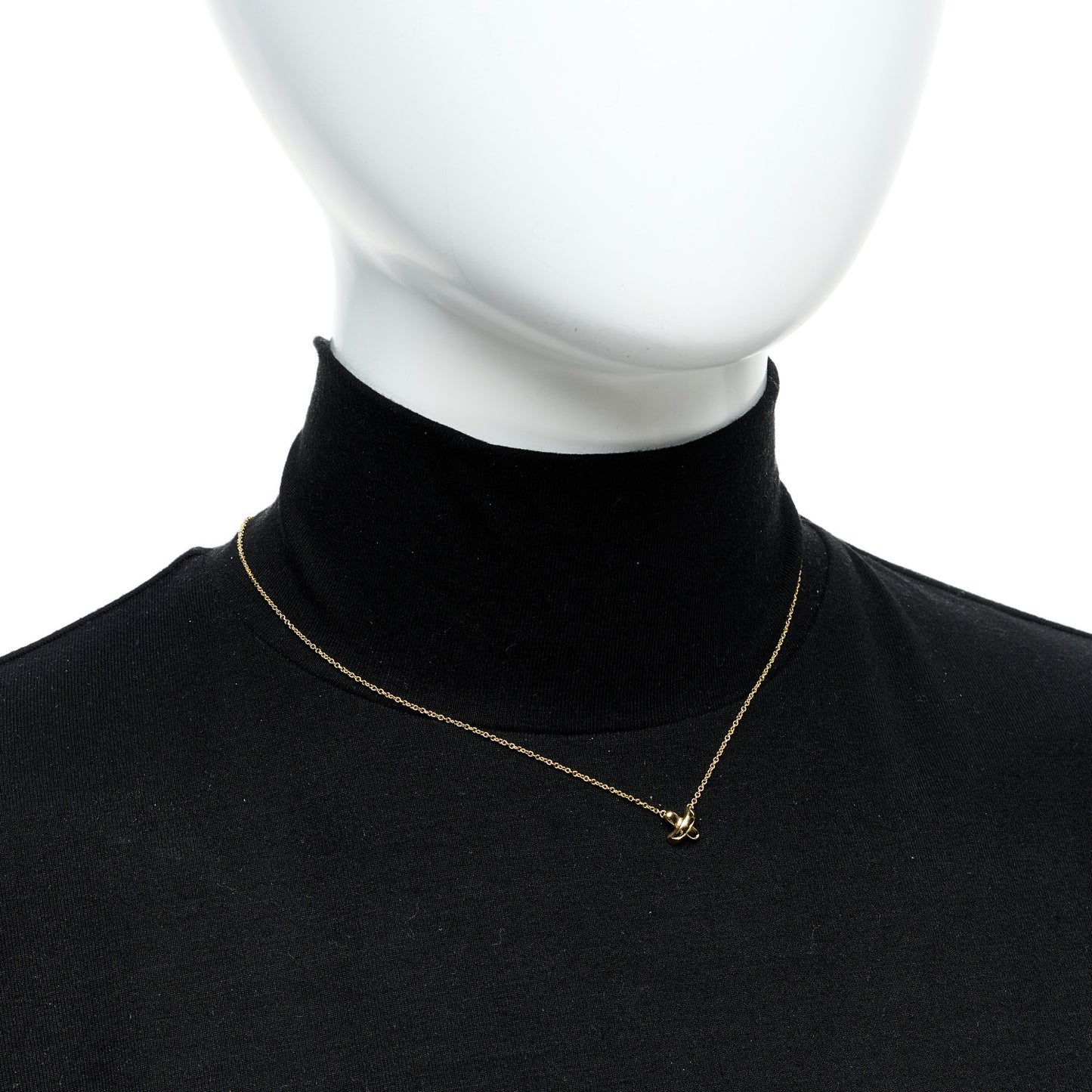 18k Yellow Gold Cross Stitch Pendant Necklace