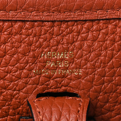Hermes Taurillon Clemence Maxi Quadrille Evelyne TPM Cuivre Capucine Parme Rouge Duchess 6 of 11