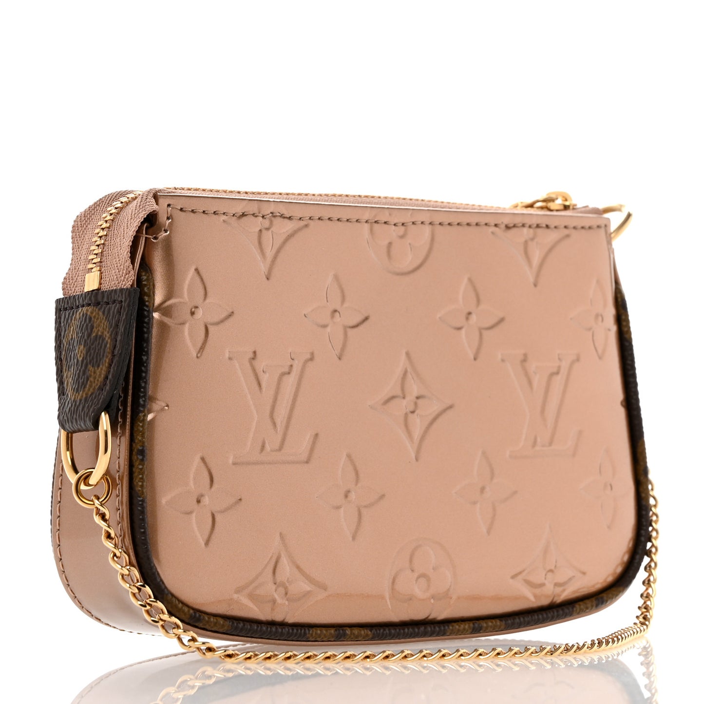 Metallic Vernis Mini Pochette Accessories Rose Gold