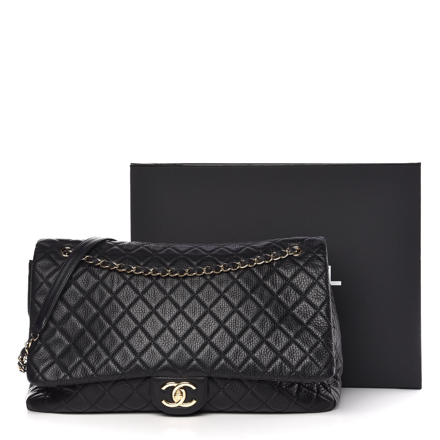Chanel Calfskin Quilted XXL Travel Flap Bag Black 9 of 9
