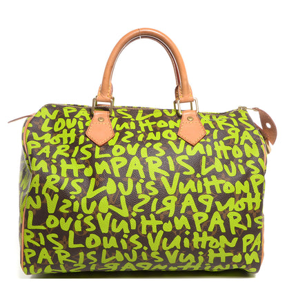 Louis Vuitton Monogram Graffiti Speedy 30 Green 1 of 7
