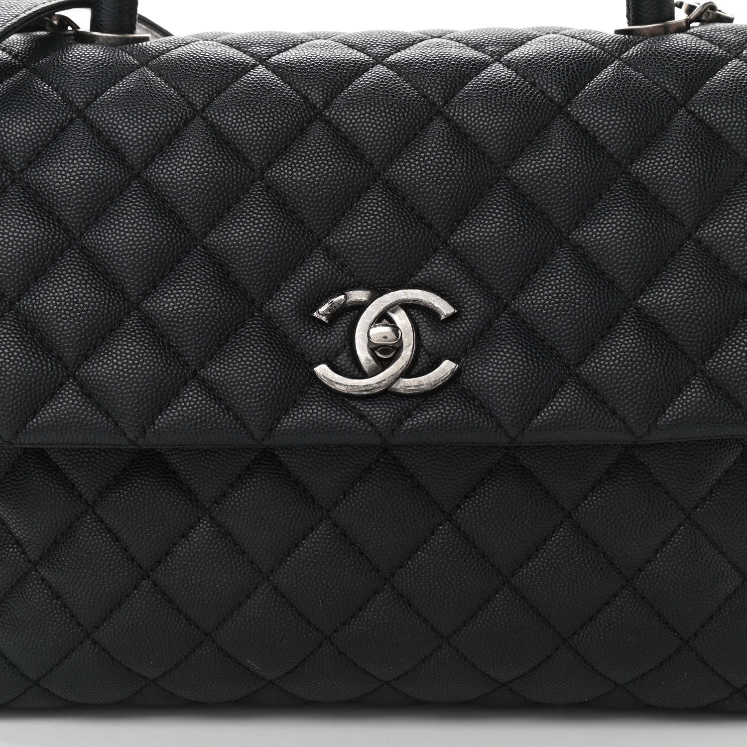 Chanel Caviar Quilted Medium Coco Handle Flap Black 8 of 12