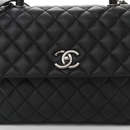 Chanel Caviar Quilted Medium Coco Handle Flap Black 8 of 12