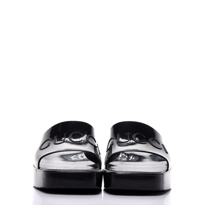 Gucci Rubber Gucci Logo Womens Platform 20/60mm Slide Sandals 37 Black 2 of 8