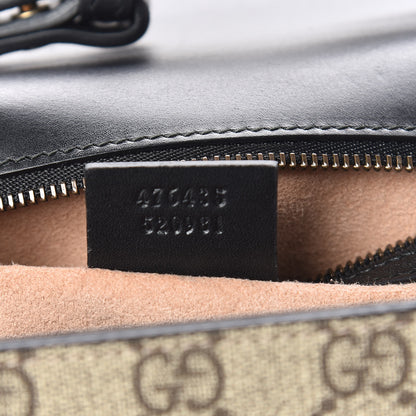 Gucci Nappa GG Supreme Monogram Medium Osiride Top Handle Bag Black Oro Vecchio Beige Ebony 9 of 14