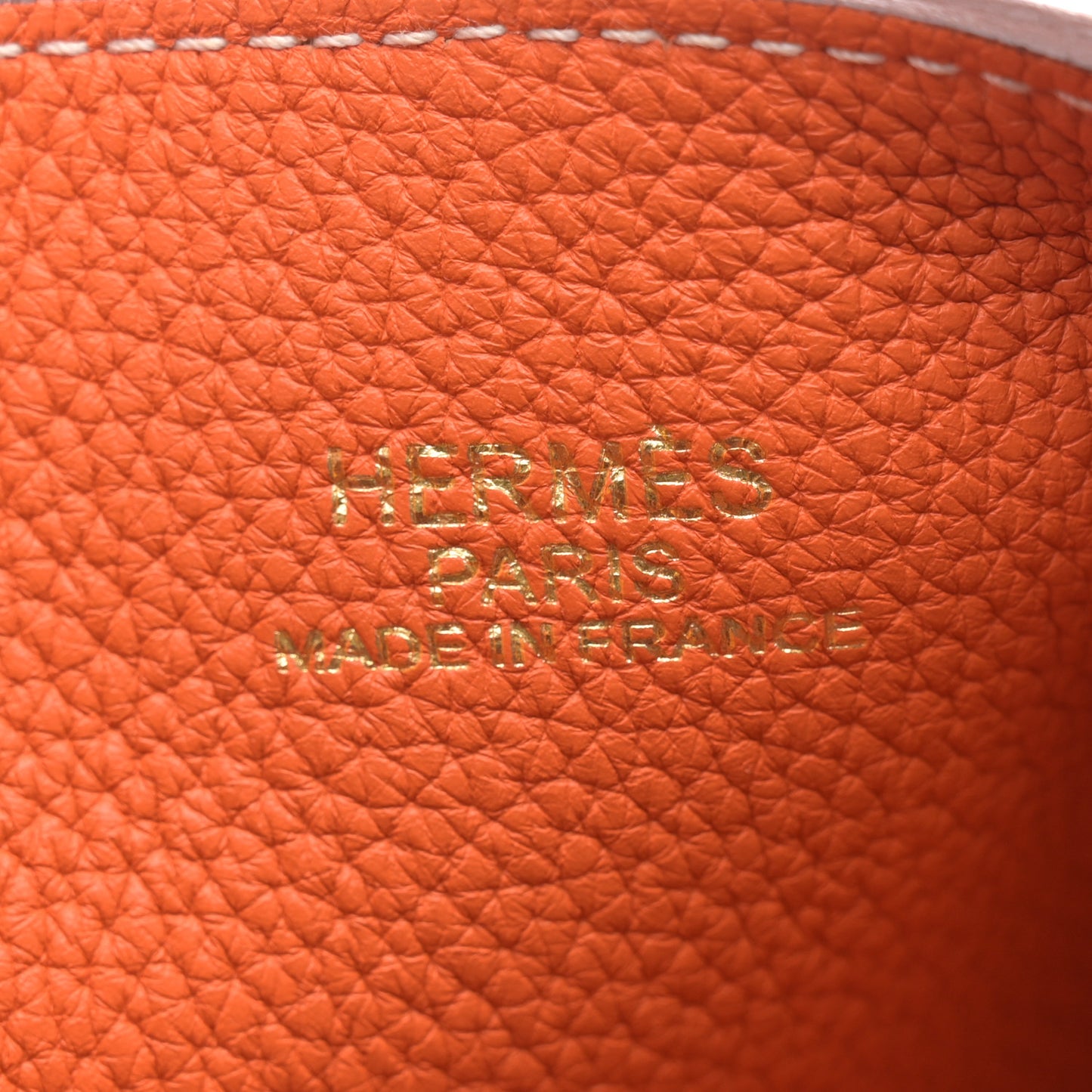 Taurillon Clemence Double Sens 45 Reversible Tote Orange Gold