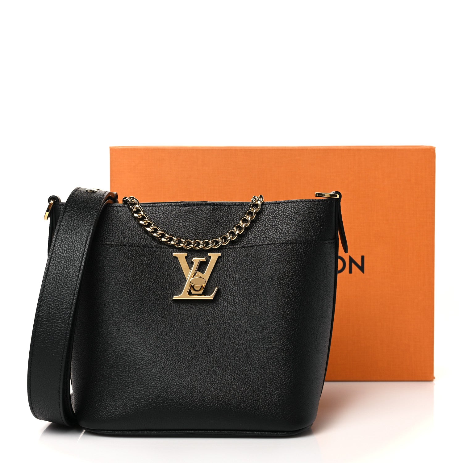 Louis Vuitton Calfskin Lock and Walk Bucket Black 11 of 11