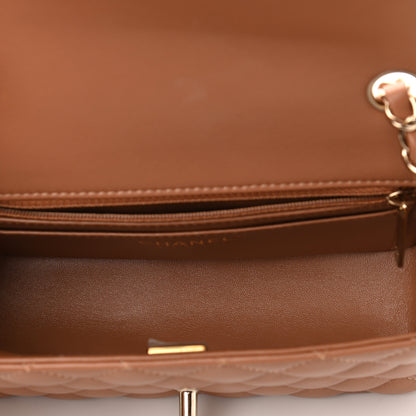 Chanel Lambskin Quilted Mini Rectangular Flap Brown 5 of 10