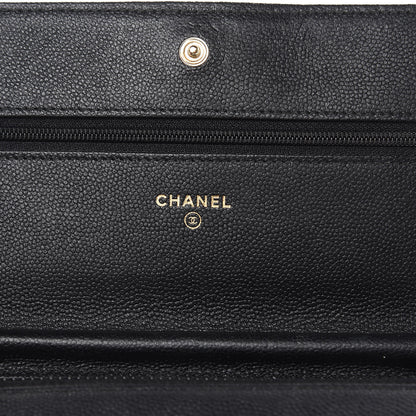 Chanel Caviar Quilted Boy Wallet On Chain WOC Black 6 of 16