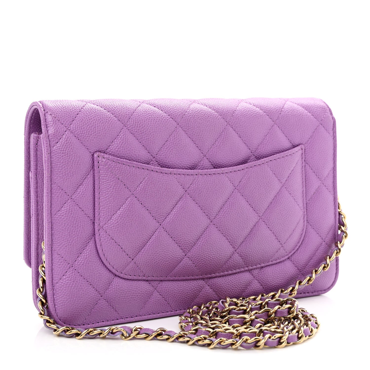 Chanel Caviar Quilted Wallet On Chain WOC Purple 2 of 11
