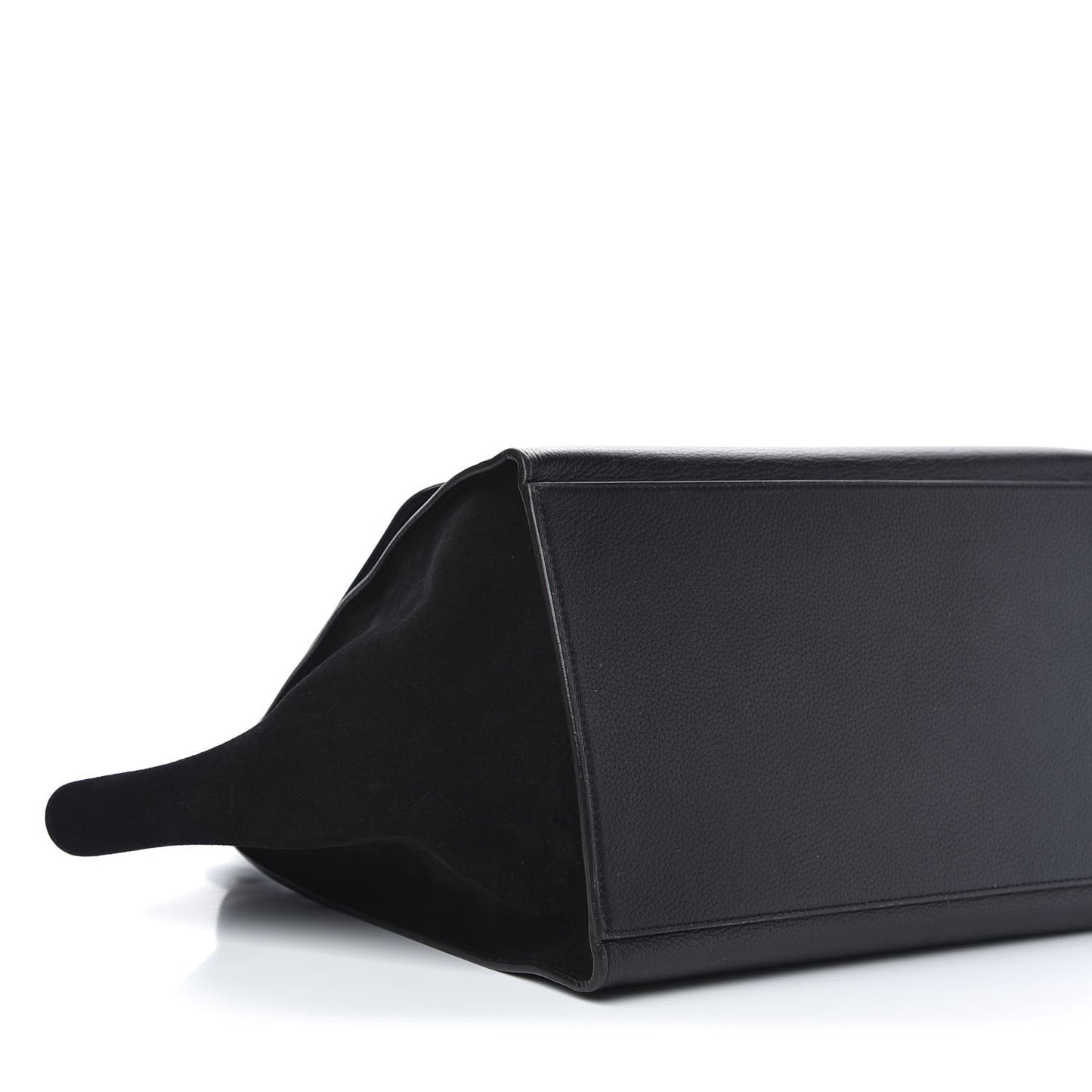 Drummed Calfskin Suede Large Trapeze Black