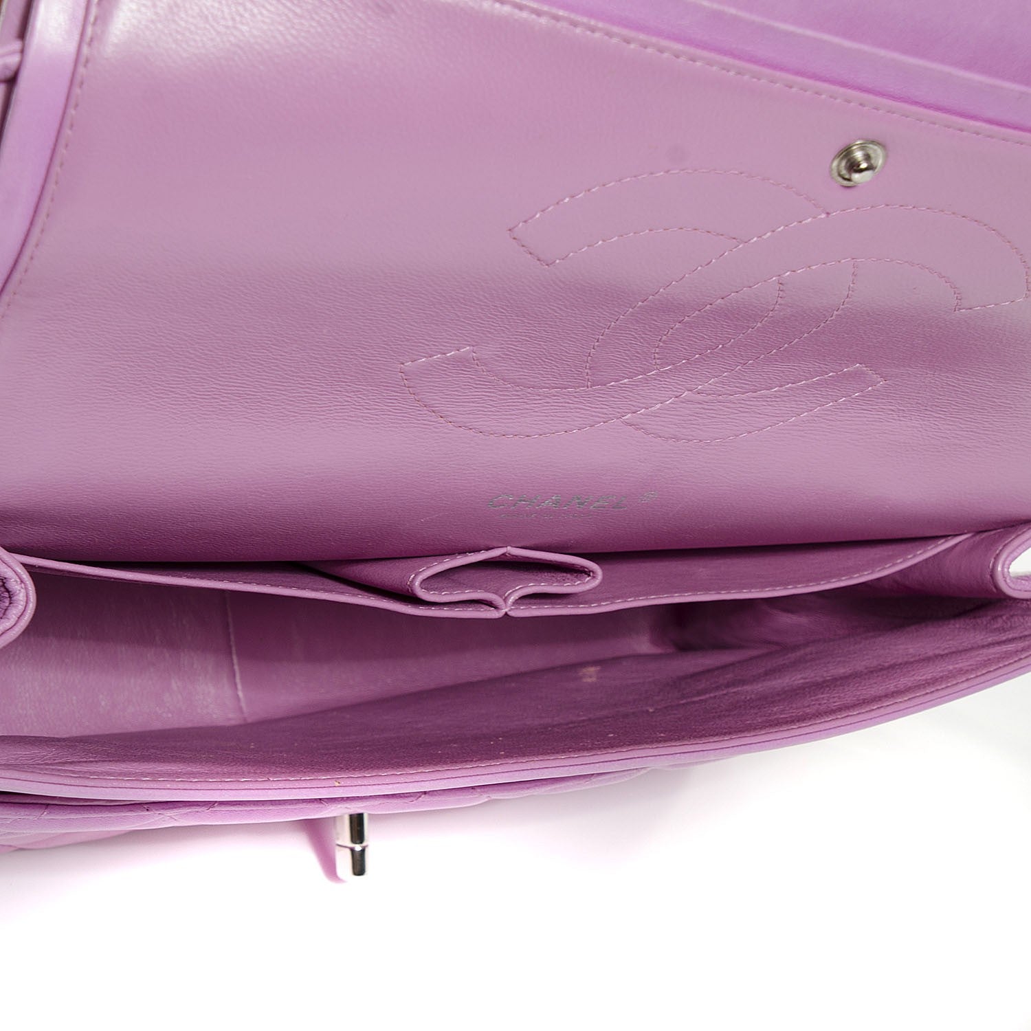 Chanel Lambskin Quilted Jumbo Double Flap Purple 5 of 8