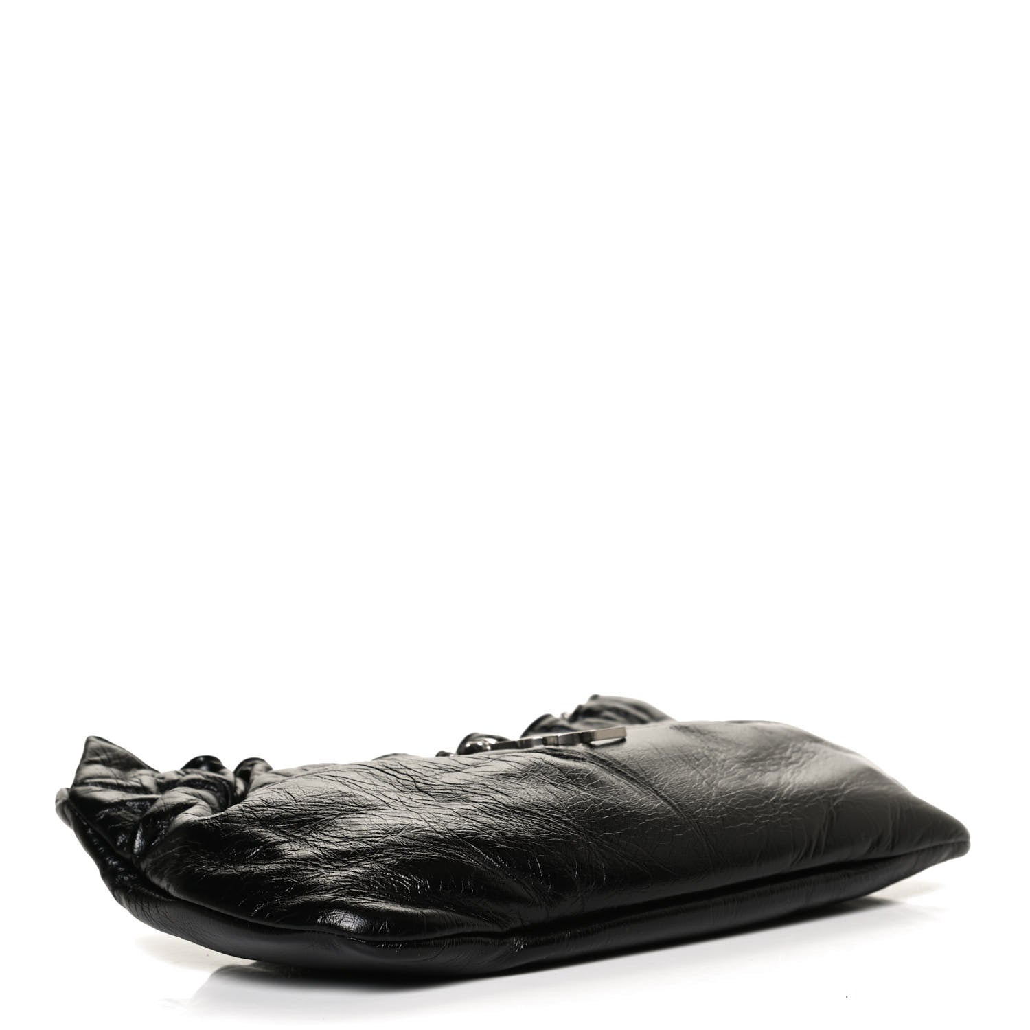 Saint Laurent Calfskin Pac Ruched Hobo Black 4 of 11