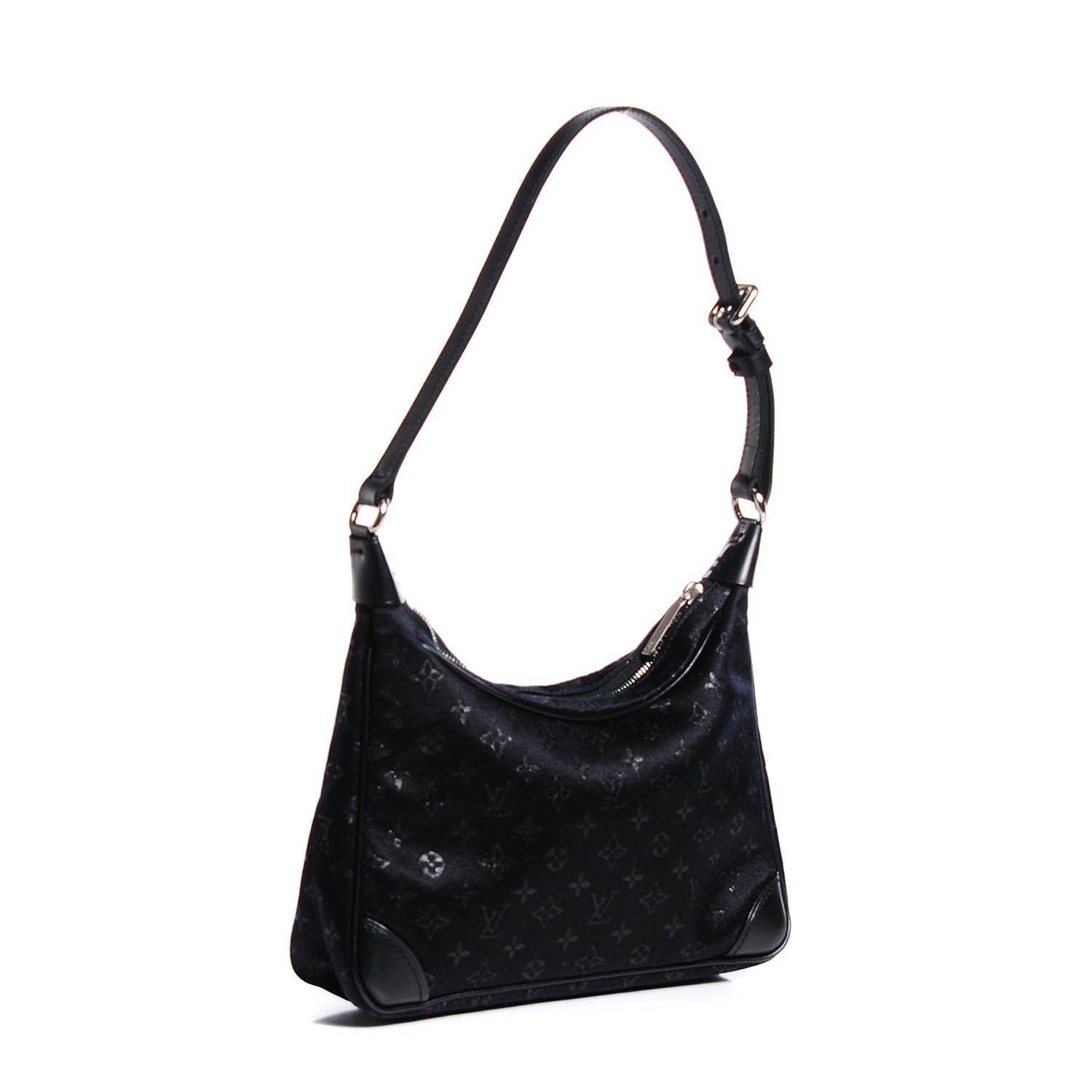 Louis Vuitton Satin Monogram Little Boulogne Black 3 of 7