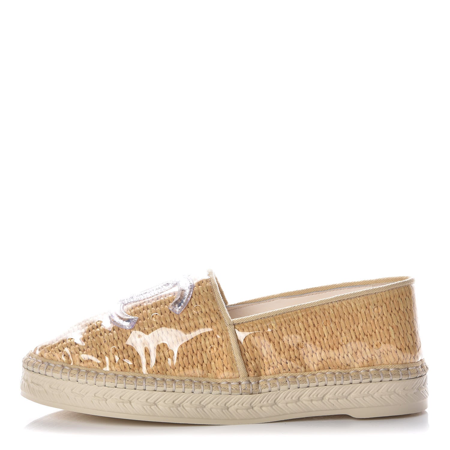 Chanel PVC Raffia CC Espadrilles 36 Beige 1 of 7