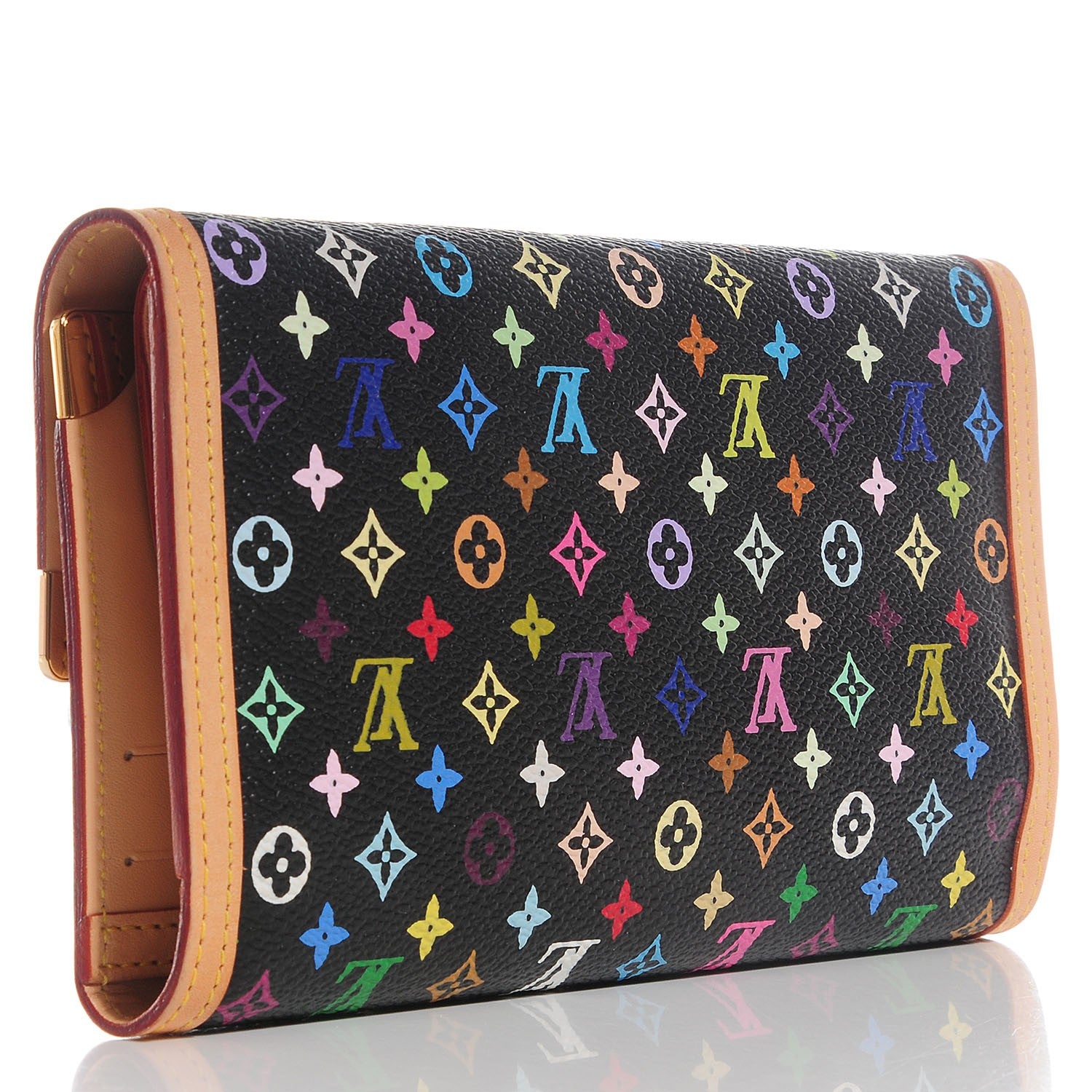Louis Vuitton Monogram Multicolor Porte Tresor International Wallet Black 3 of 7