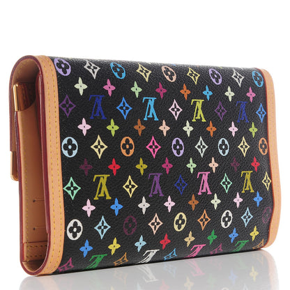 Louis Vuitton Monogram Multicolor Porte Tresor International Wallet Black 3 of 7