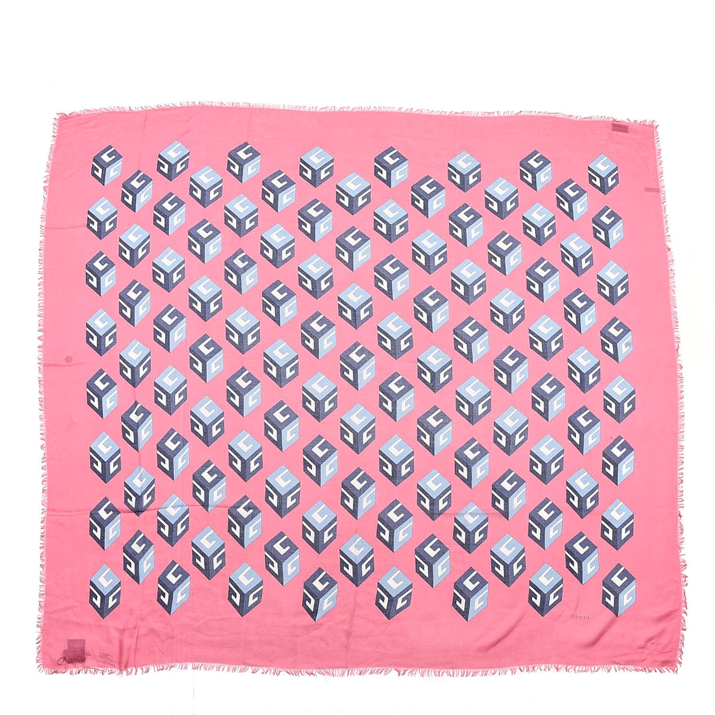 Silk GG Wallpaper Print Scarf Pink