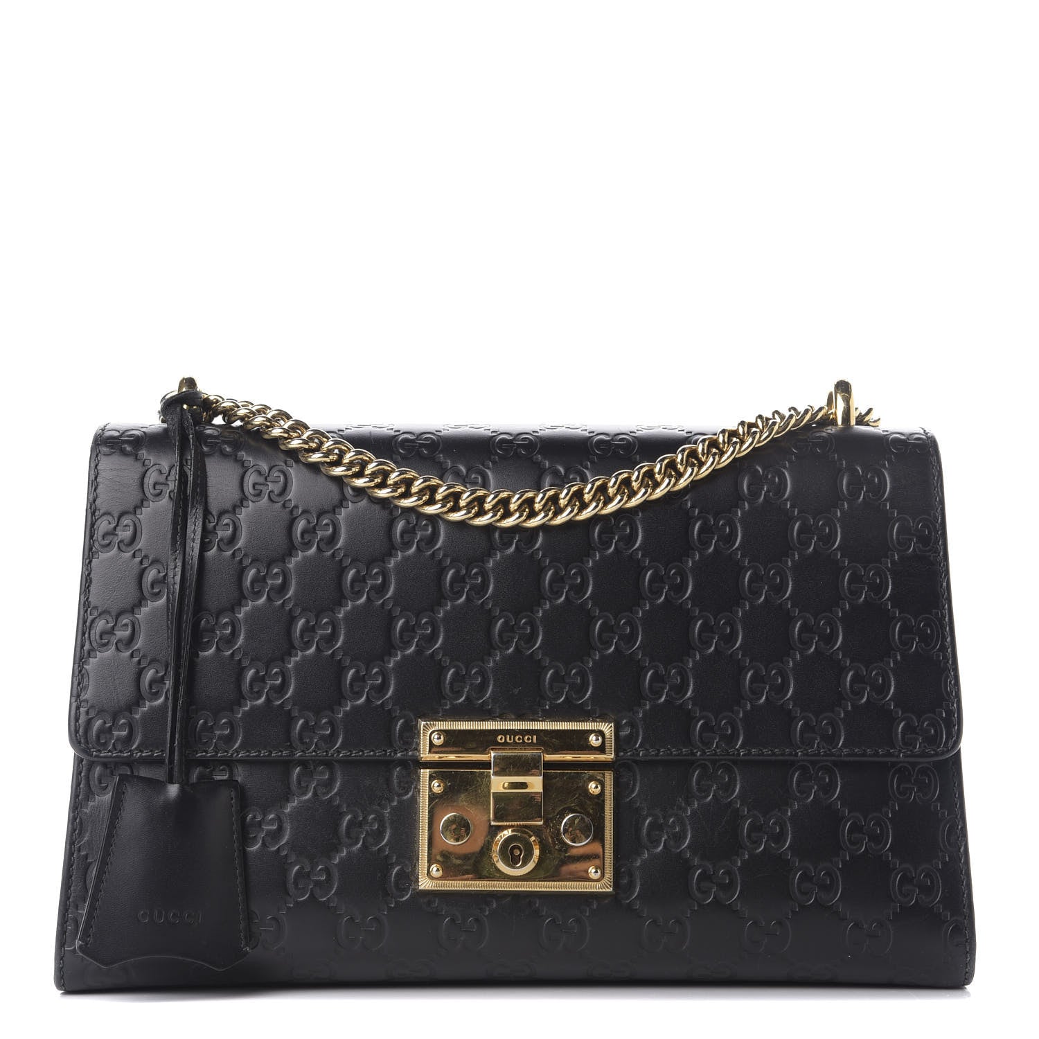 Gucci Guccissima Medium Padlock Shoulder Bag Black 1 of 10